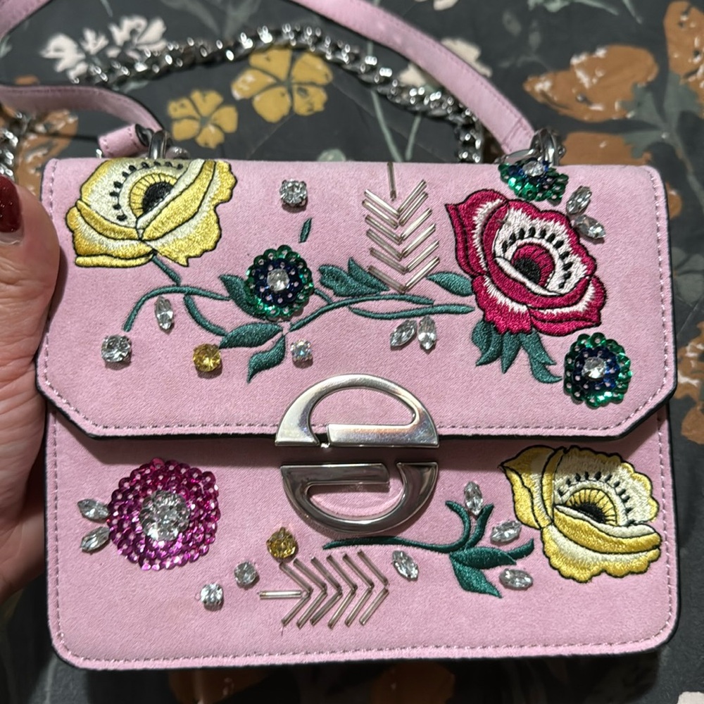 NWOT TopShop pink floral crossbody/shoulderbag